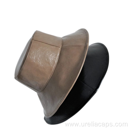 Faux leather waterproof bucket hat